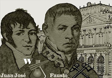 Hermanos Delhuyar retrato hombre ilustre becada